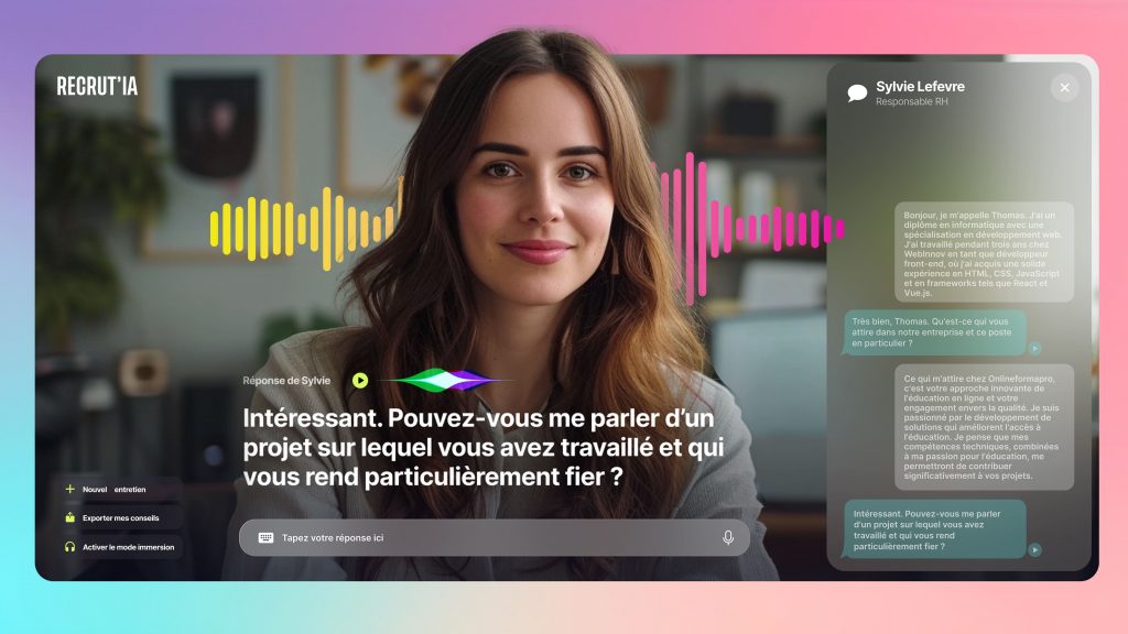 RecrutIA 2.0 : Des simulations d’entretien d’embauche toujours plus bluffantes de réalisme.