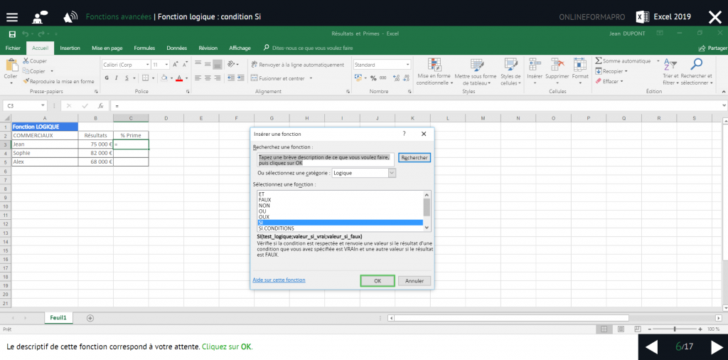 Illustration du module e-learning : Excel 2019