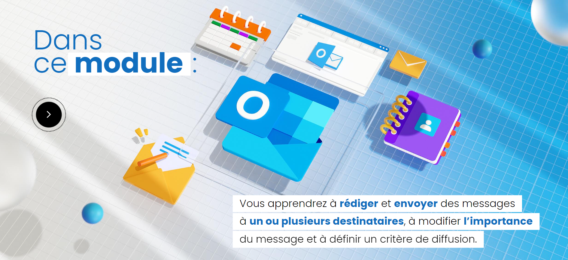 Illustration du module e-learning : outlook 2019