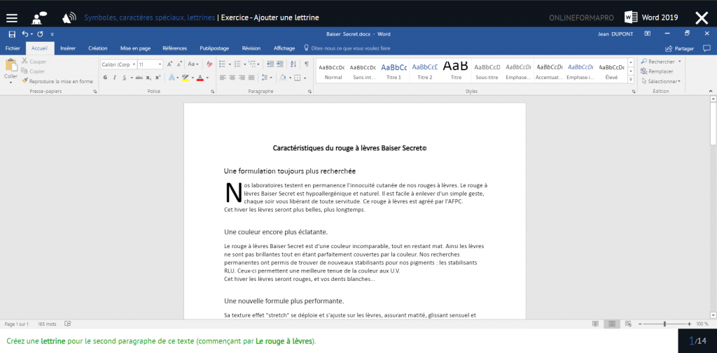 Illustration du module e-learning : Word 2019